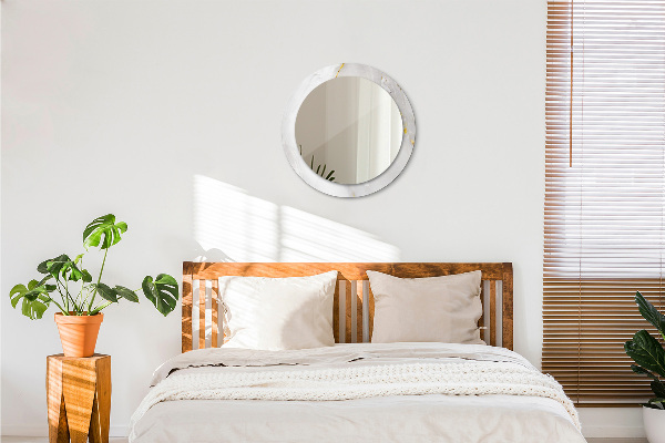 Lesklý mramor Okrúhle dekoračné zrkadlo