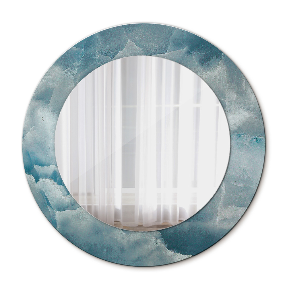 Modrý onyx mramor Okrúhle dekoračné zrkadlo