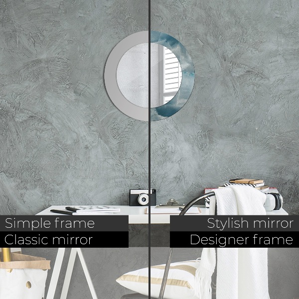 Modrý onyx mramor Okrúhle dekoračné zrkadlo