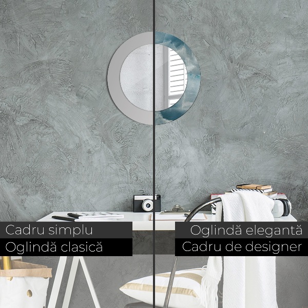 Modrý onyx mramor Okrúhle dekoračné zrkadlo