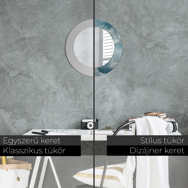 Modrý onyx mramor Okrúhle dekoračné zrkadlo