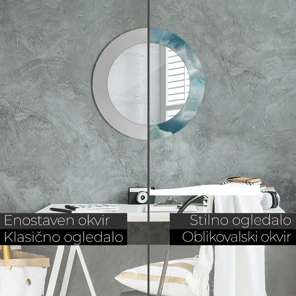 Modrý onyx mramor Okrúhle dekoračné zrkadlo