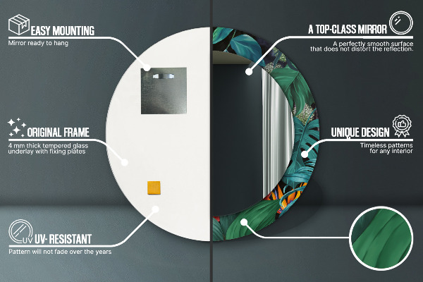 Les v džungli Okrúhle dekoračné zrkadlo