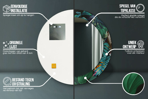 Les v džungli Okrúhle dekoračné zrkadlo