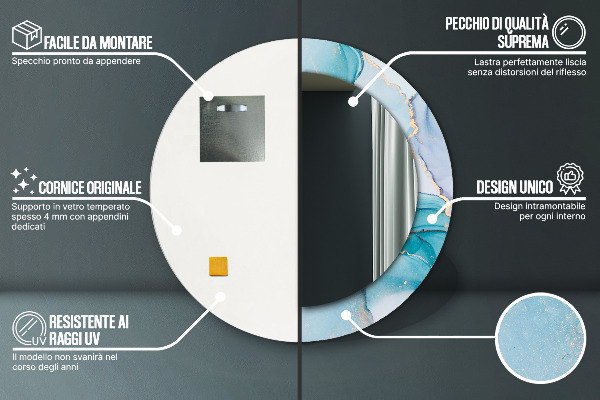 Abstraktná tekutina Okrúhle zrkadlo s motívom