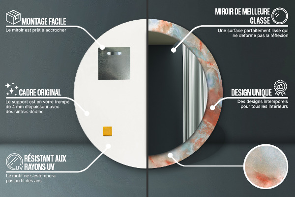 Onyx mranice Okrúhle dekoračné zrkadlo na stenu