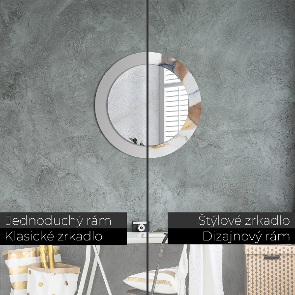 Biely mramor Okrúhle dekoračné zrkadlo na stenu