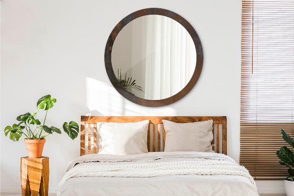 Kovový rustikálny Okrúhle dekoračné zrkadlo na stenu