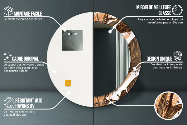 Dlaň Okrúhle dekoračné zrkadlo na stenu