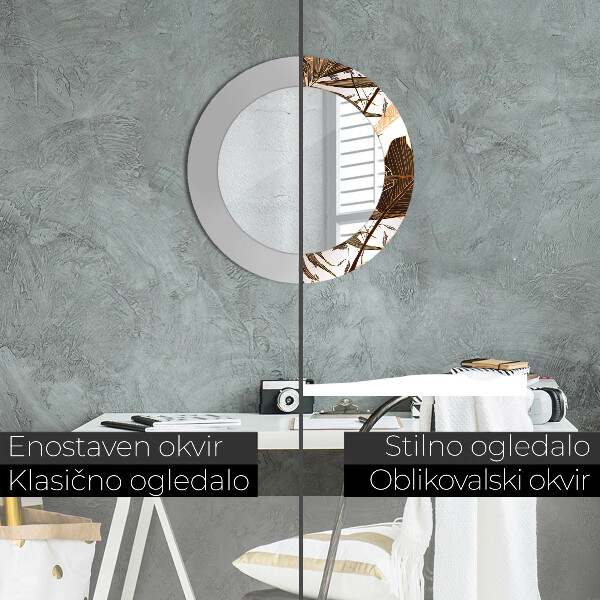 Dlaň Okrúhle dekoračné zrkadlo na stenu