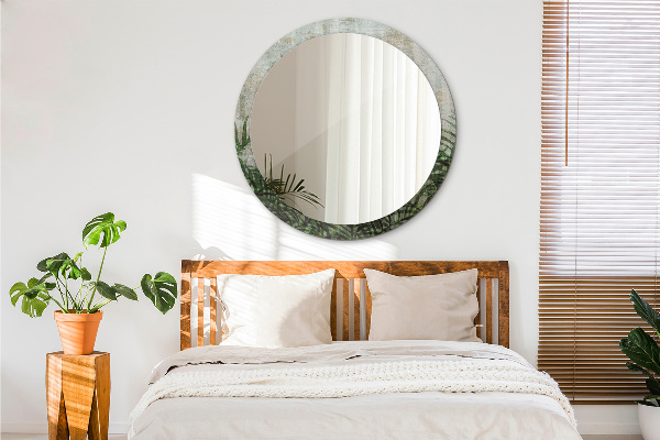 Listy papradia Okrúhle dekoračné zrkadlo