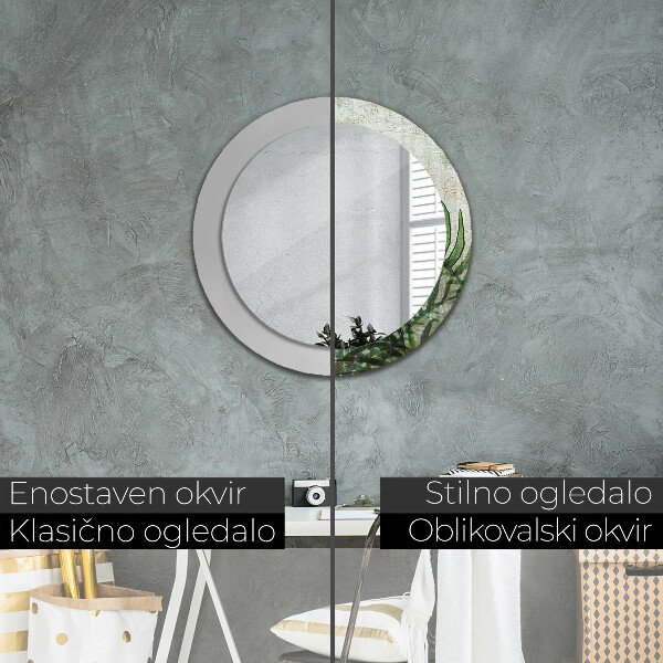 Listy papradia Okrúhle dekoračné zrkadlo