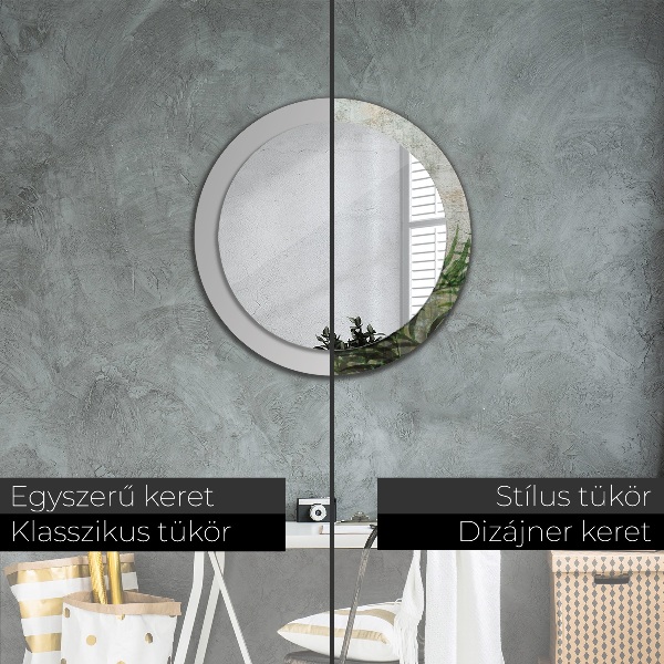 Listy papradia Okrúhle dekoračné zrkadlo