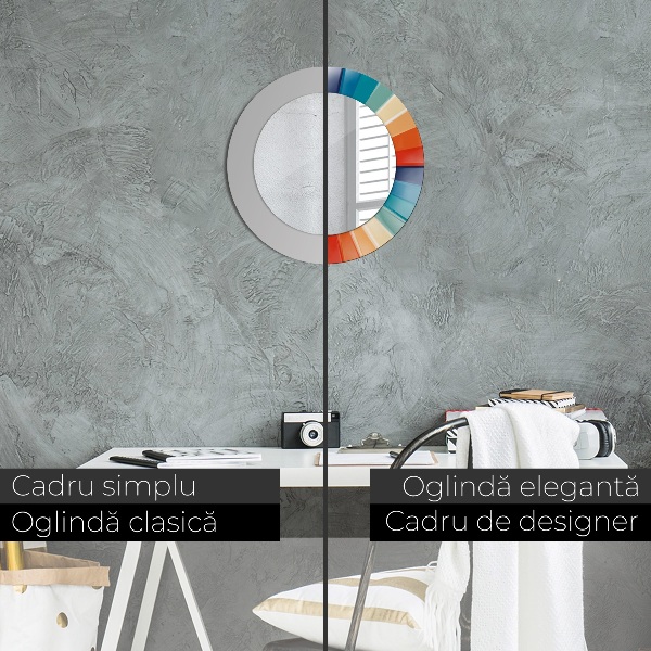 Radiálne koncentrické pásy Okrúhle dekoračné zrkadlo