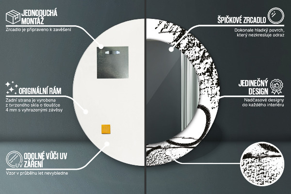 Graffiti Okrúhle dekoračné zrkadlo
