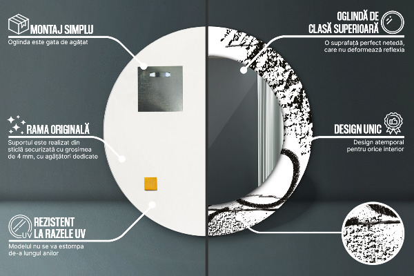 Graffiti Okrúhle dekoračné zrkadlo