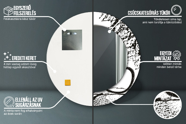 Graffiti Okrúhle dekoračné zrkadlo