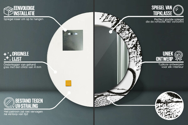 Graffiti Okrúhle dekoračné zrkadlo