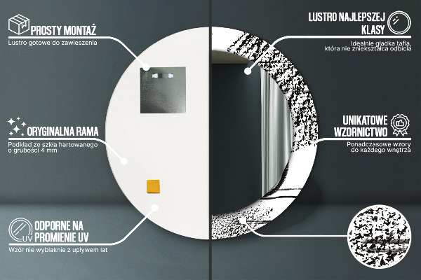 Graffiti Okrúhle dekoračné zrkadlo