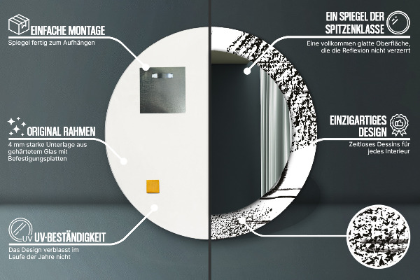 Graffiti Okrúhle dekoračné zrkadlo