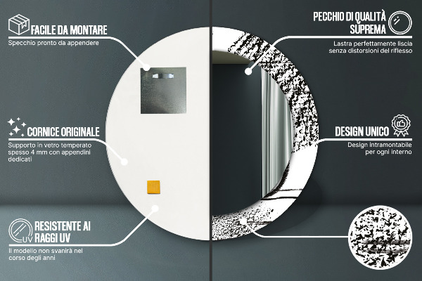 Graffiti Okrúhle dekoračné zrkadlo