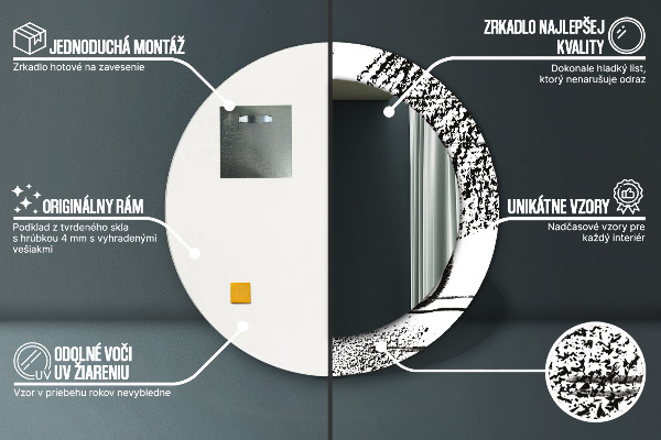 Graffiti Okrúhle dekoračné zrkadlo