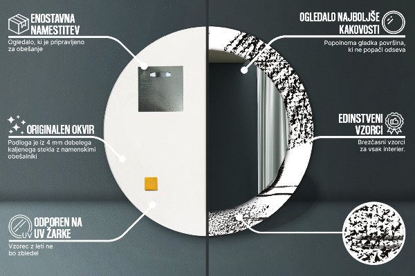 Graffiti Okrúhle dekoračné zrkadlo