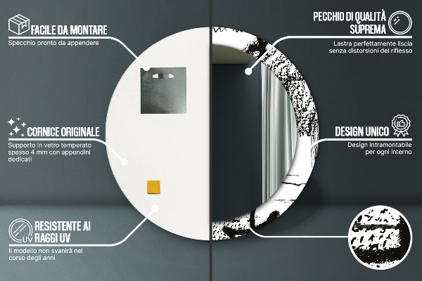 Graffiti Okrúhle dekoračné zrkadlo