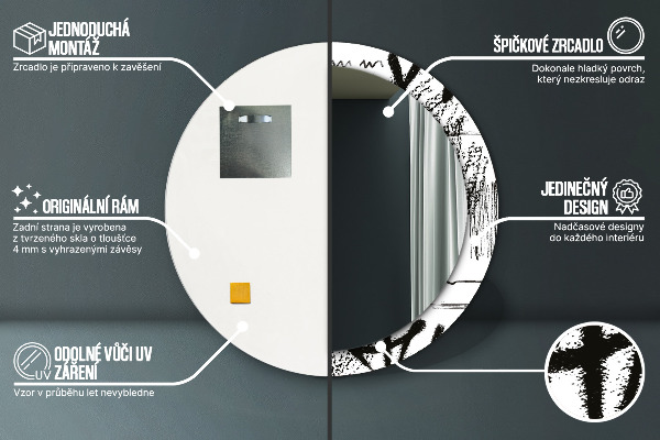 Graffiti Okrúhle dekoračné zrkadlo