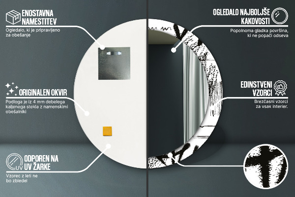 Graffiti Okrúhle dekoračné zrkadlo