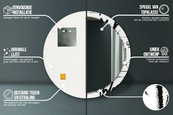 Graffiti Okrúhle dekoračné zrkadlo