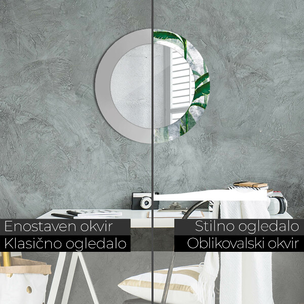 Tropické listy Okrúhle dekoračné zrkadlo