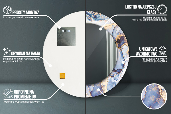 Abstraktné tekuté umenie Okrúhle dekoračné zrkadlo