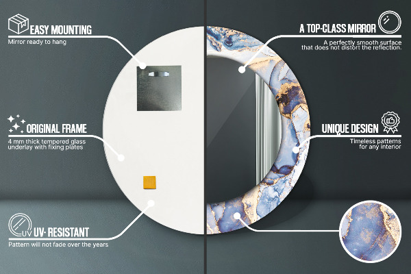 Abstraktné tekuté umenie Okrúhle dekoračné zrkadlo