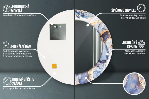 Abstraktné tekuté umenie Okrúhle dekoračné zrkadlo