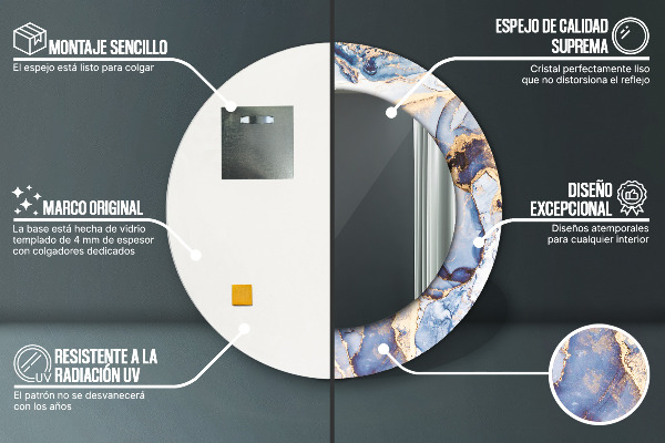 Abstraktné tekuté umenie Okrúhle dekoračné zrkadlo