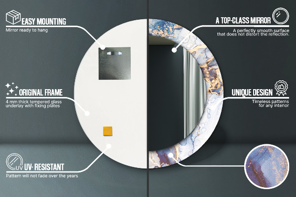 Abstraktné tekuté umenie Okrúhle dekoračné zrkadlo