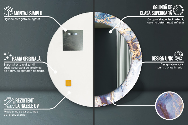 Abstraktné tekuté umenie Okrúhle dekoračné zrkadlo