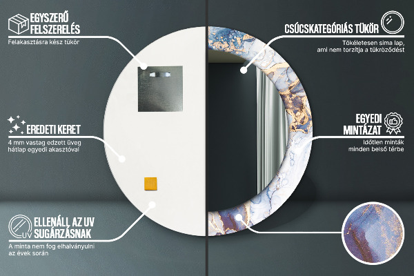 Abstraktné tekuté umenie Okrúhle dekoračné zrkadlo