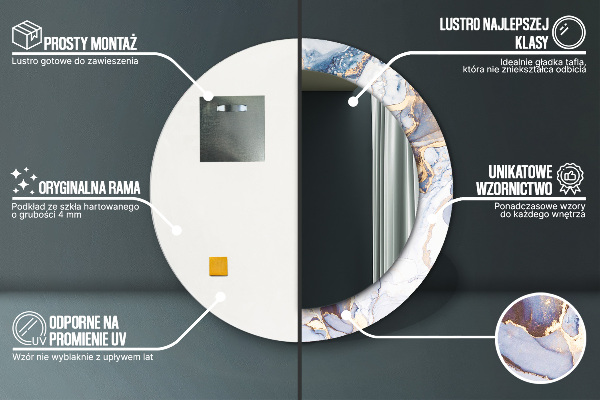 Abstraktné tekuté umenie Okrúhle dekoračné zrkadlo