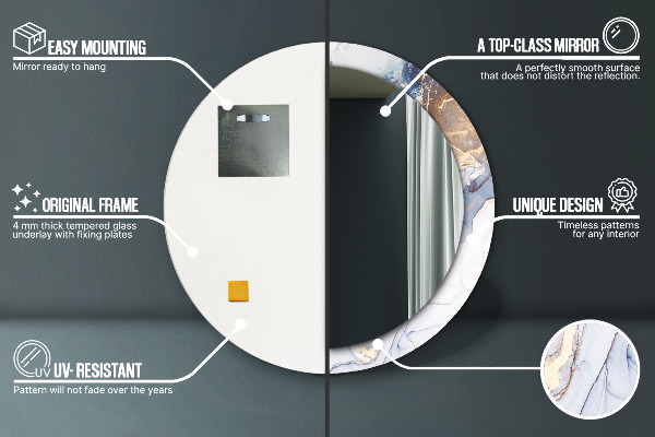 Abstraktné tekuté umenie Okrúhle dekoračné zrkadlo