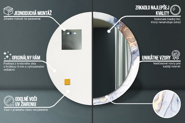 Abstraktné tekuté umenie Okrúhle dekoračné zrkadlo