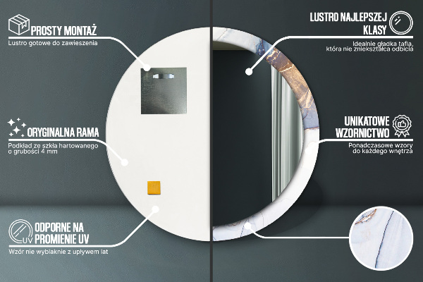 Abstraktné tekuté umenie Okrúhle dekoračné zrkadlo