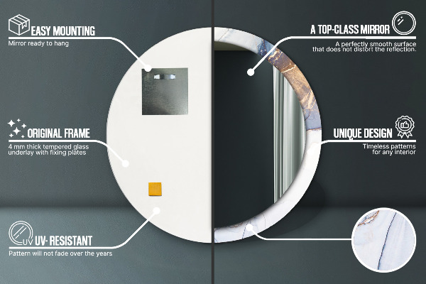 Abstraktné tekuté umenie Okrúhle dekoračné zrkadlo