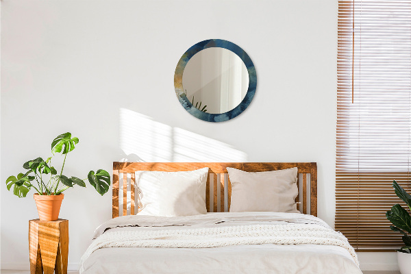 Mramorový onyx Okrúhle zrkadlo s motívom