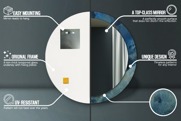 Mramorový onyx Okrúhle zrkadlo s motívom