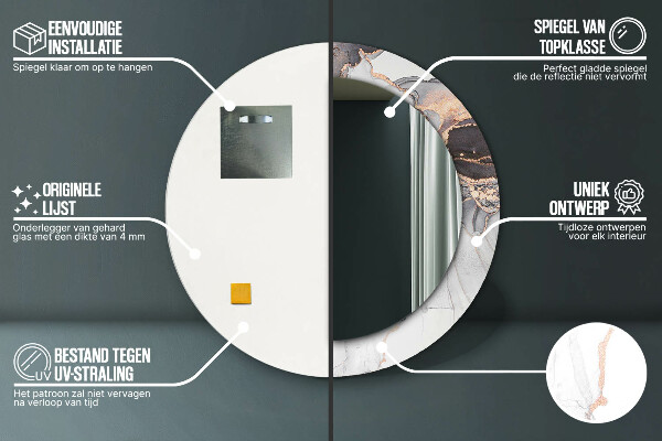 Abstraktná tekutina Okrúhle dekoračné zrkadlo na stenu