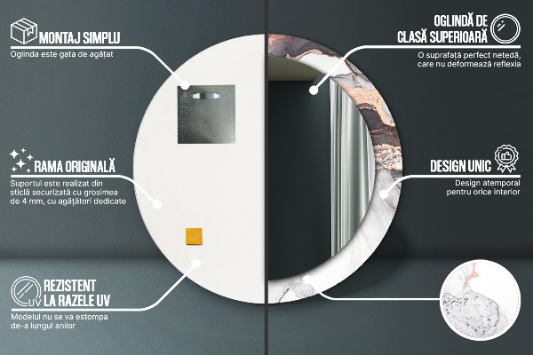 Abstraktná tekutina Okrúhle dekoračné zrkadlo na stenu