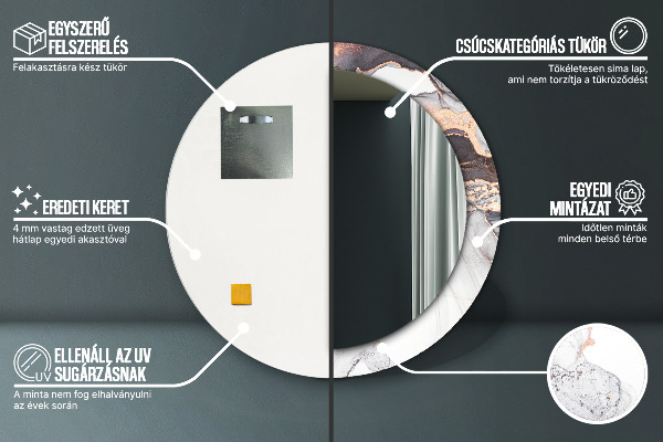 Abstraktná tekutina Okrúhle dekoračné zrkadlo na stenu