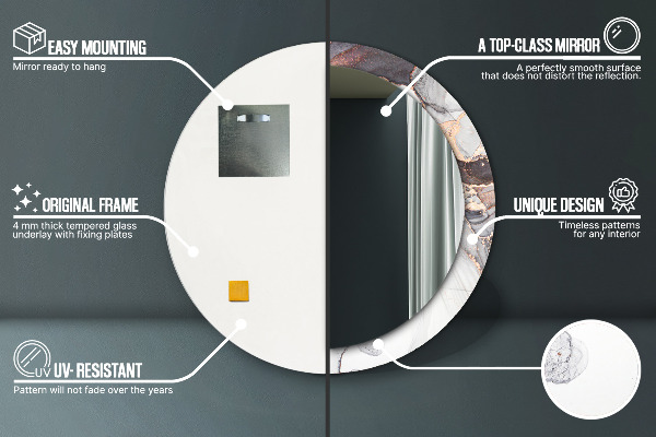 Abstraktná tekutina Okrúhle dekoračné zrkadlo na stenu